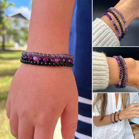 Bracelet combiné en agate naturelle