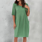 Robe décontractée à poches plissées