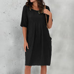 Robe décontractée à poches plissées