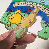 Porte-clés couple de canards