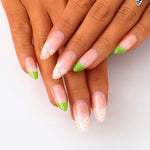 Ongles pressés à la fleur de printemps(24pièces)