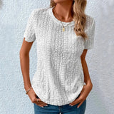 T-shirt Quotidien Basique à Col Rond
