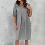 Robe décontractée à poches plissées