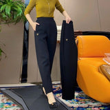 Pantalon harem décontracté à taille haute