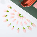 Ongles pressés à la fleur de printemps(24pièces)
