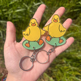 Porte-clés couple de canards