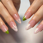 Ongles pressés à la fleur de printemps(24pièces)