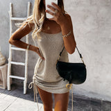 Robe en laine sans manches à lacets