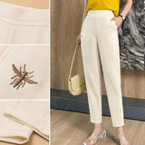 Pantalon harem décontracté à taille haute