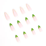 Ongles pressés à la fleur de printemps(24pièces)