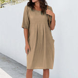 Robe décontractée à poches plissées