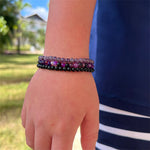 Bracelet combiné en agate naturelle