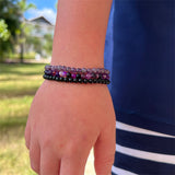 Bracelet combiné en agate naturelle