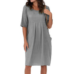 Robe décontractée à poches plissées