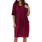 Robe décontractée à poches plissées