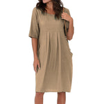 Robe décontractée à poches plissées