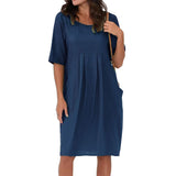 Robe décontractée à poches plissées