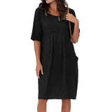 Robe décontractée à poches plissées