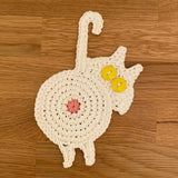 🐱Dessous de Verre en Tricot de Cul de Chat Mignon