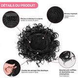 Chignon court et bouclé avec cordon élastique
