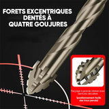 Foret excentrique denté à quatre lames