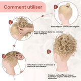 Chignon court et bouclé avec cordon élastique