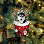 Ornement de Chien Mignon en Forme de Chaussette de Noël