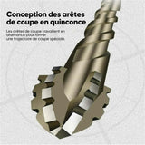 Foret excentrique denté à quatre lames