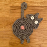 🐱Dessous de Verre en Tricot de Cul de Chat Mignon