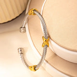 Bracelet torsadé à nœud bicolore