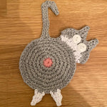 🐱Dessous de Verre en Tricot de Cul de Chat Mignon