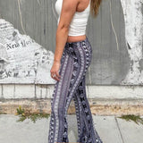 Micro-pantalon skinny à motif floral vintage