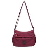 Sac bandoulière tendance uni à multiples poches zippées
