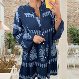 Robe babydoll boutonnée à col en V
