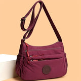 Sac bandoulière tendance uni à multiples poches zippées