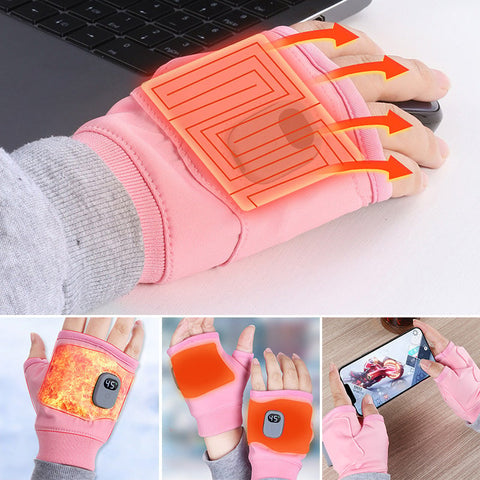Gants chauffants sans doigts rechargeables par USB