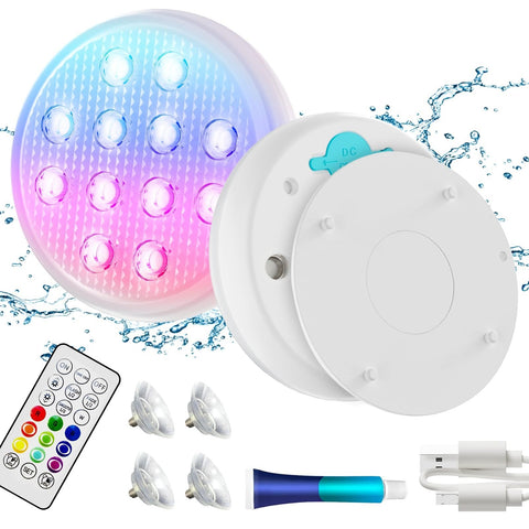 Lumières LED submersibles rechargeables avec télécommande