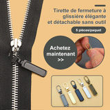 Tirette de fermeture éclair élégante amovible sans outil (5 pièces)