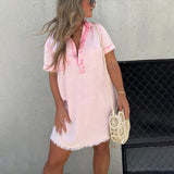 Jupe en jean Robe à ourlet frangé