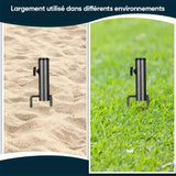 Porte-parapluie robuste à ancrage au sol réglable en spirale