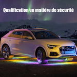Bande LED flexible RVB étanche pour châssis de voiture(4pcs)