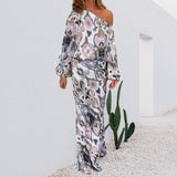 Ensemble de Robes Asymétriques au Motif Abstrait