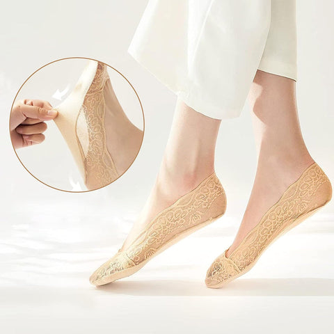 Chaussettes de doublure en dentelle pour femmes