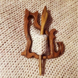 Broche avec Motif Animal en Bois (Clip de Chandail)