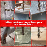 Foret excentrique denté à quatre lames