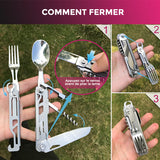 Set d'ustensiles multifonctionnels de camping 5 en 1