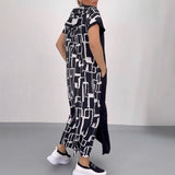 Robe à capuche zippée en patchwork