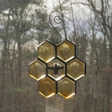 Ornement d’abeille en vitrail ou attrape-soleil