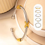 Bracelet torsadé à nœud bicolore