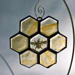 Ornement d’abeille en vitrail ou attrape-soleil